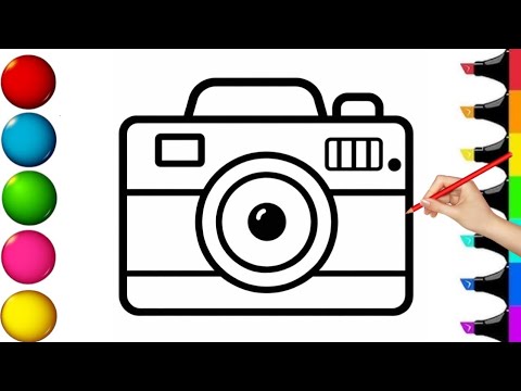 Camera Drawing and Coloring for Kids | Easy Step by Step Drawing for Beginners