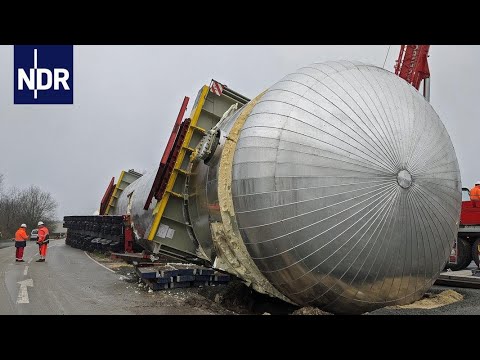 Gas-Tank im Graben - Schwertransport mit Hindernissen | Die Nordreportage | NDR