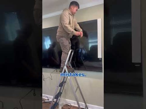 This 98” TV Took a Full Crew to Mount 💪