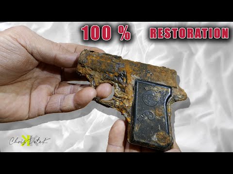 RESTAURATION A 100 % DU BROWNING ASTRA CUB 6.35 TROUVÉ A LA PECHE A L'AIMANT