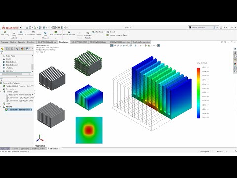 ⚡ SOLIDWORKS SIMULATION || THERMAL || Heat sink simulation under natural convection.