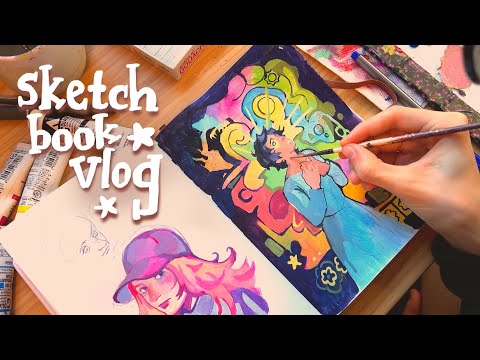 art reset vlog pt.2 ✿ am I a real artist? gouache painting in my sketchbook