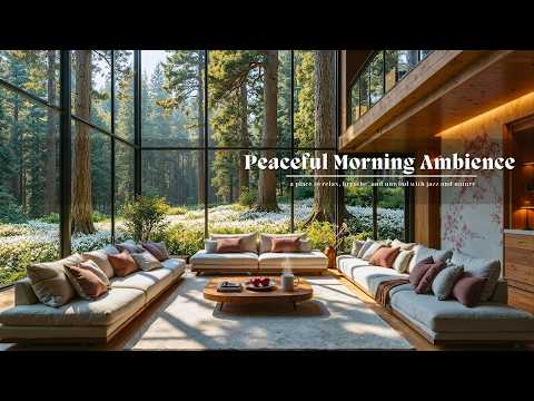 Peaceful Morning Ambience and Soft Coffee Jazz☀️Calm Nature & Tranquil Living Room