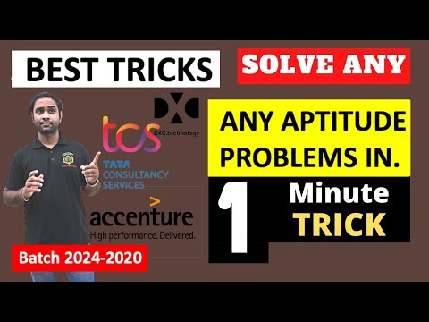 Aptitude Questions for TCS,DXC & Accenture | Solve in 30Seconds | Best Tricks