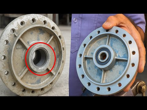 Amazing Technique of Repairing BrokenMotorcycle Wheel Hub || Restoration Wheel HubFor Bike