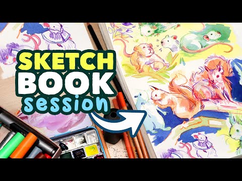 A Day in My Sketchbook // long drawing session (rats & squirrels!)