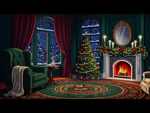 🎄 1930s Oldies Playing in Another Room on a Calm Winter Christmas Night