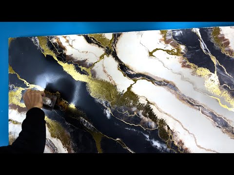 How to make AMAZING wall decor with a wonderful MARBLE EFFECT, step by step 🤩 🤩
