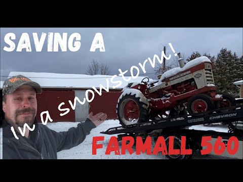 Around the farm with JT. Saving a Farmall 560 in a blizzard!