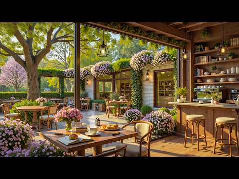 Spring Morning Café Ambience ☕ Warm Jazz Music for Deep Focus & Relaxation, Positive Energy