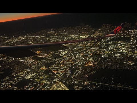 Delta Airlines Airbus A350-900 landing at Los Angeles (LAX)