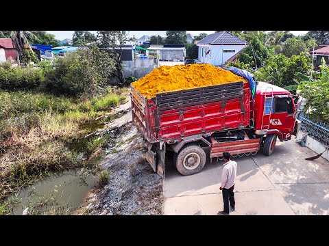 Full Processing Filling Up The Land, Complete 100% Landfill Delete Flooded Area By Komat'su D20P