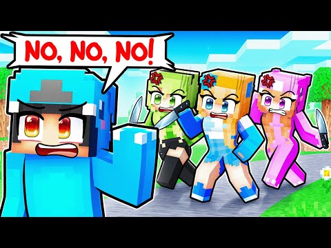 I Said NO To MY CRAZY FAN GIRLS For 24 Hours in MInecraft!