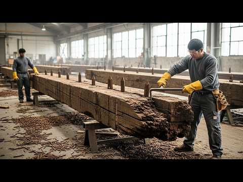 Inside a Modern Wood Workshop: From Discarded Railway Sleepers Wood to Masterpiece (Full Process)