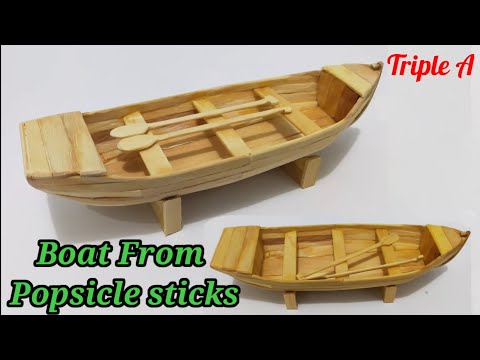 Making Boat With Popsicle Sticks. DIY