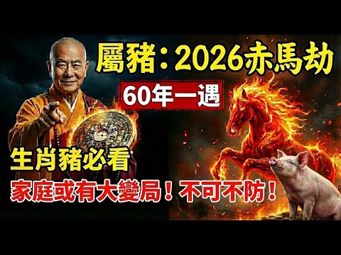 60年一遇!生肖豬,2026年『赤馬劫』降臨:大火局引發「水火相戰」,如果不避開,家庭必有大變局!不可不防!#2026生肖豬運勢 #屬豬 #生肖豬 #赤馬紅羊劫 #赤馬紅羊年 #屬豬2026年運勢