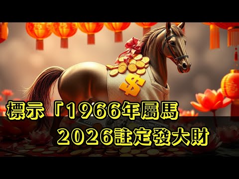 1966年屬馬不是普通命!2026年一到,六十年財運總兌現,注定發大財 #1966年屬馬 #生肖馬 #2026年屬馬運勢 #財運 #屬馬運勢 #生肖馬運勢 #偏財 #丙午馬