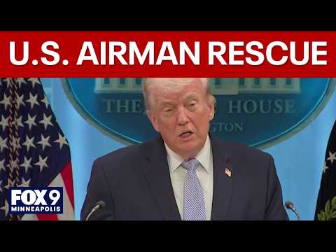 Trump takes podium on Iran, pilot rescue mission