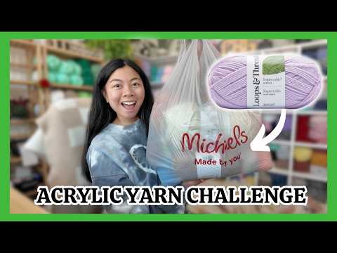Acrylic Yarn Challenge 🧶 Only Using $4.99 YARN to Make Plushies + Randomly Picking the Patterns?!