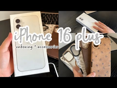 iPhone 16 plus white + 256gb | unboxing + accessories