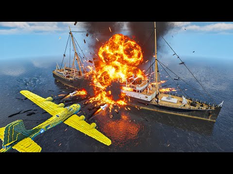 Warplanes vs Lorina USA Ship | Insane Battle at Sea | Teardown