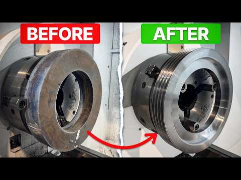 Machining a GIGANTIC V Pulley (It BARELY Fit In The Lathe!)