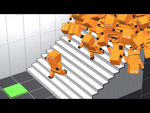 Humanoid AI vs Stairs (deep reinforcement learning)