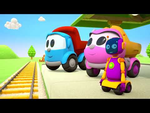 Leo the Truck & Lea the Truck Build a Railway | Baby Cartoon with Vehicles for Kids