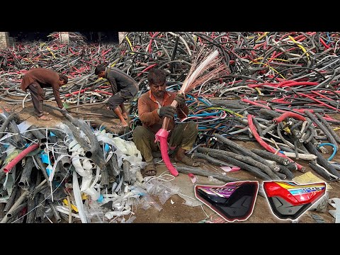 Amazing Process Of Recycling Old Electrical Wires And Manufacturing High Quality Bike Plastic Parts