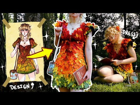 Designing & making an ๐ AUTUMN LEAF DRESS ๐ (cause one of y'all asked me to)