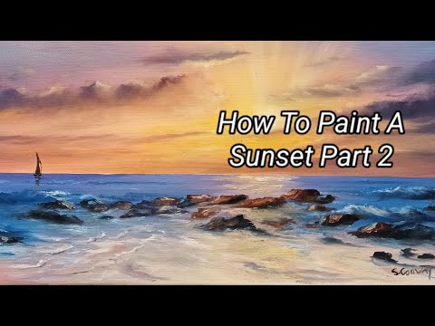 Painting A Sunset Part 2, Easy Oil Painting Tutorials