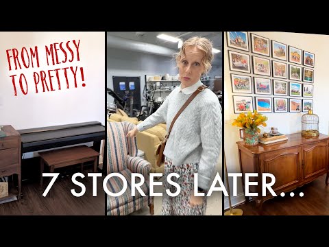 WE WENT TO 7 THRIFT STORES FOR OUR DINING ROOM MAKEOVER!
