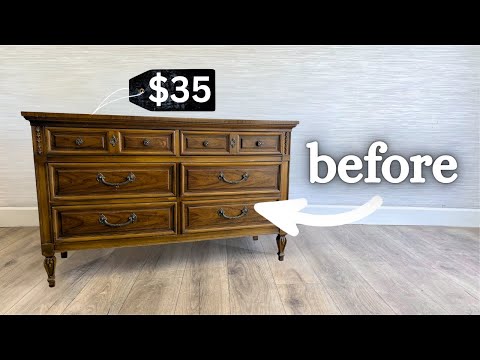 I'm going to modernize this Facebook Marketplace dresser with a "make-under" and get it SOLD.