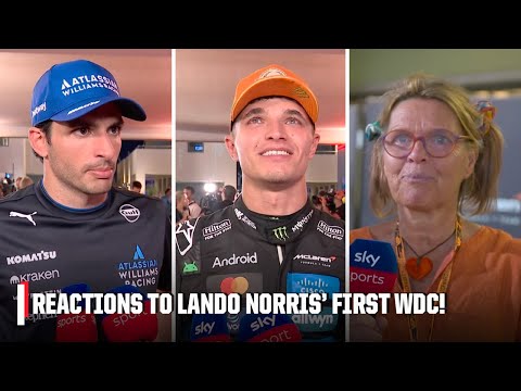 Lando Norris on winning his FIRST WDC 🏆 + REACTIONS from Carlos Sainz & Lando's mom! 🥹 | ESPN F1