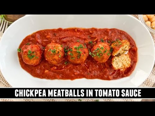 The BEST-EVER Chickpea Meatballs | Spanish-Style with Tomato Sauce