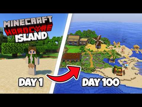 I Survived 100 Days on a DESERTED ISLAND in Minecraft Hardcore