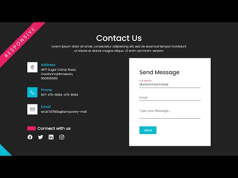 Complete Responsive Contact Us Page in HTML and CSS