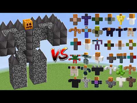 ALPHA MUTANT BEDROCK GOLEM vs All Minecraft Bosses - Minecraft Mob Battle