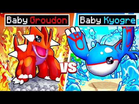 BABY GROUDON Vs BABY KYOGRE In Minecraft PIXELMON!