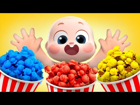 Colorful Popcorn Stand | Learn Colors | Teamwork | Nursery Rhymes & Kids Songs | BabyBus