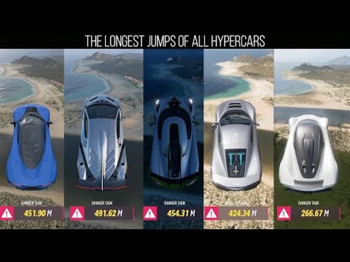 FORZA HORIZON 5 | WHICH HYPERCAR COVERS THE LONGEST DISTANCE IN JUMP ?? ALL HYPERCARS(TUNED)