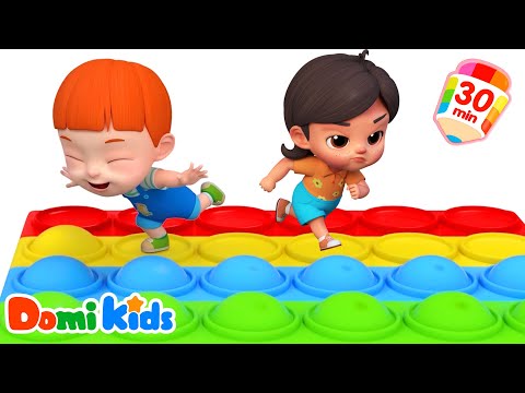 🌈【彩虹主題趣味挑戰動畫大合集】| 跟隨多米的脚步一起游戲吧👶~ |🥚🍇快樂寶貝大玩家 | 寶貝多米益智啓蒙卡通動畫