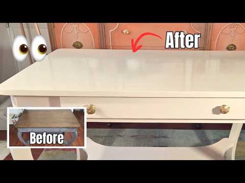 I Gave My Vintage Oak Library Table a High Gloss Transformation