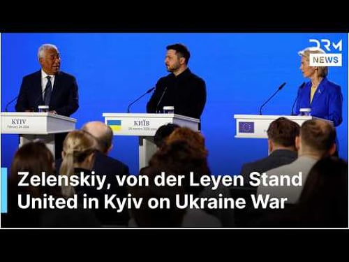 FULL PRESSER: Zelenskyy, EU's von der Leyen & Costa Speak on 4th Anniversary of Ukraine War | AC1G