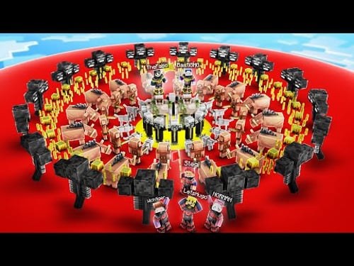 BESIEGEN WIR DIE STÄRKSTE MINECRAFT MONSTER ARMEE? (RANDOMIZER 2vs4 BATTLE)