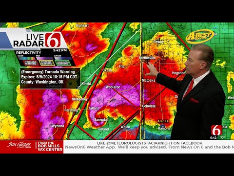 KOTV Barnsdall Bartlesville EF4 Tornado - Continuous Coverage 5/6/2024