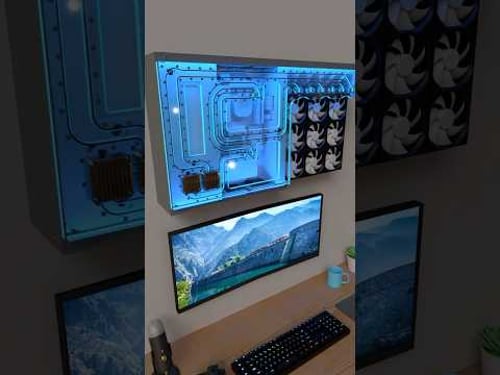 Making a Wall Mounted PC #pcbuild #tech #gamingpc #gaming #pcsetup #3dprinting #computer #animation