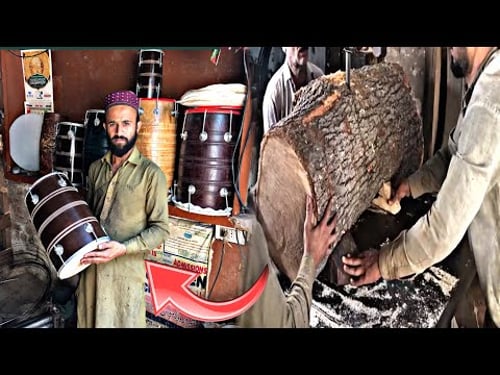 The process of making wooden Drum (dhole\dholak) #woodturning #woodworking #drums #making #wood