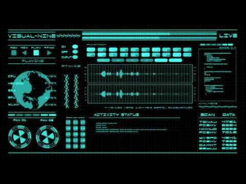 Sci- Fi Hacker Background Hud Blue 4K