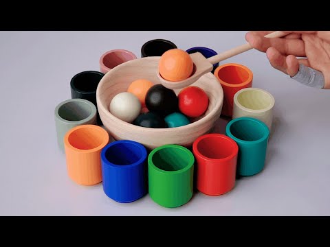π Learn Colorsπ΄π π‘π’π΅π£ Match Rainbow Balls & Cups - Learn Colors, Numbers for Toddlers and Babies!